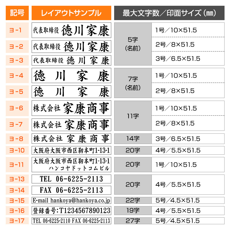 プッシュオフ分割印(幅52mm)ヨコ/5段(クッション付)