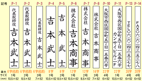 アドレス印マーク2 耐油性 幅62mm タイプ